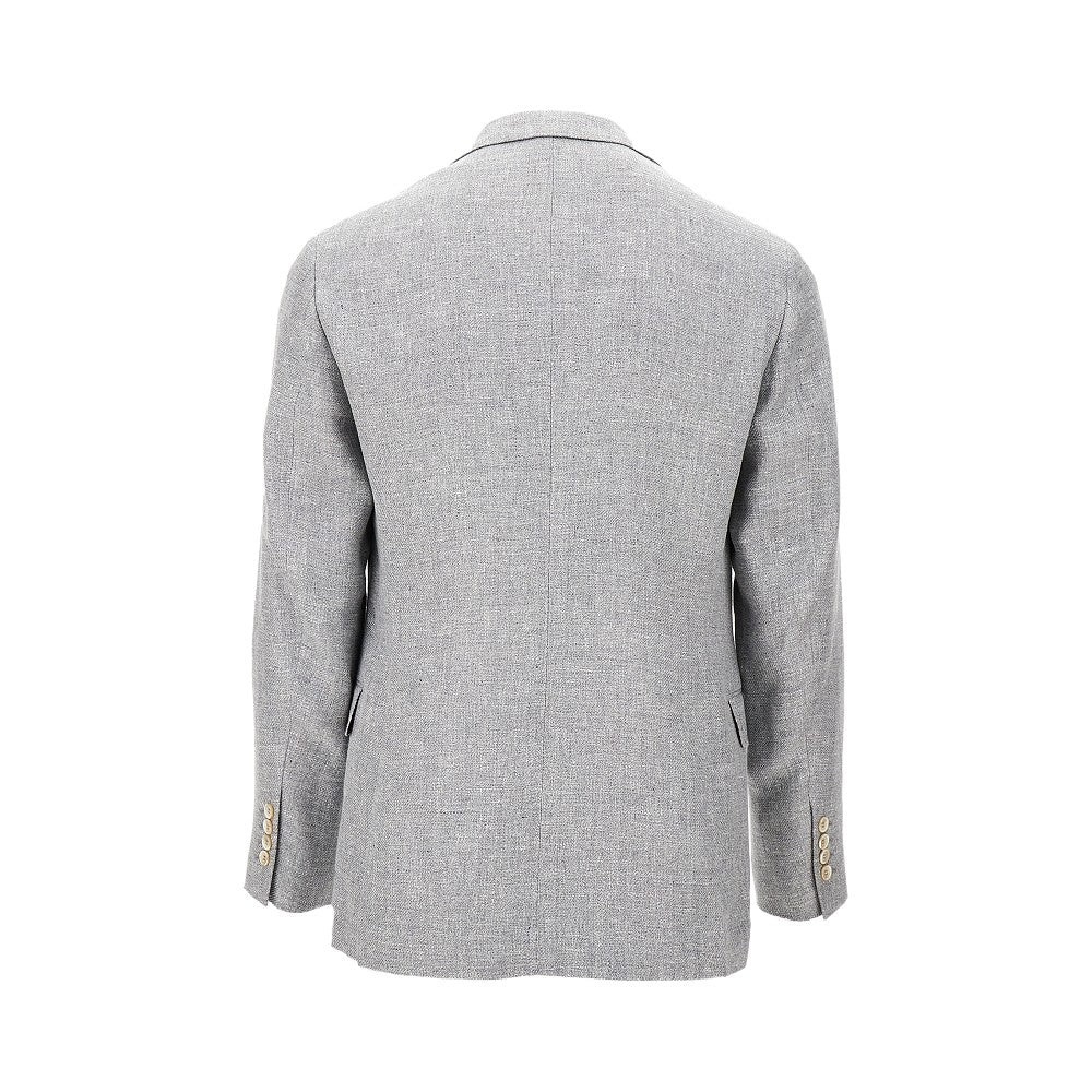 Diagonal twill single-breasted jacket