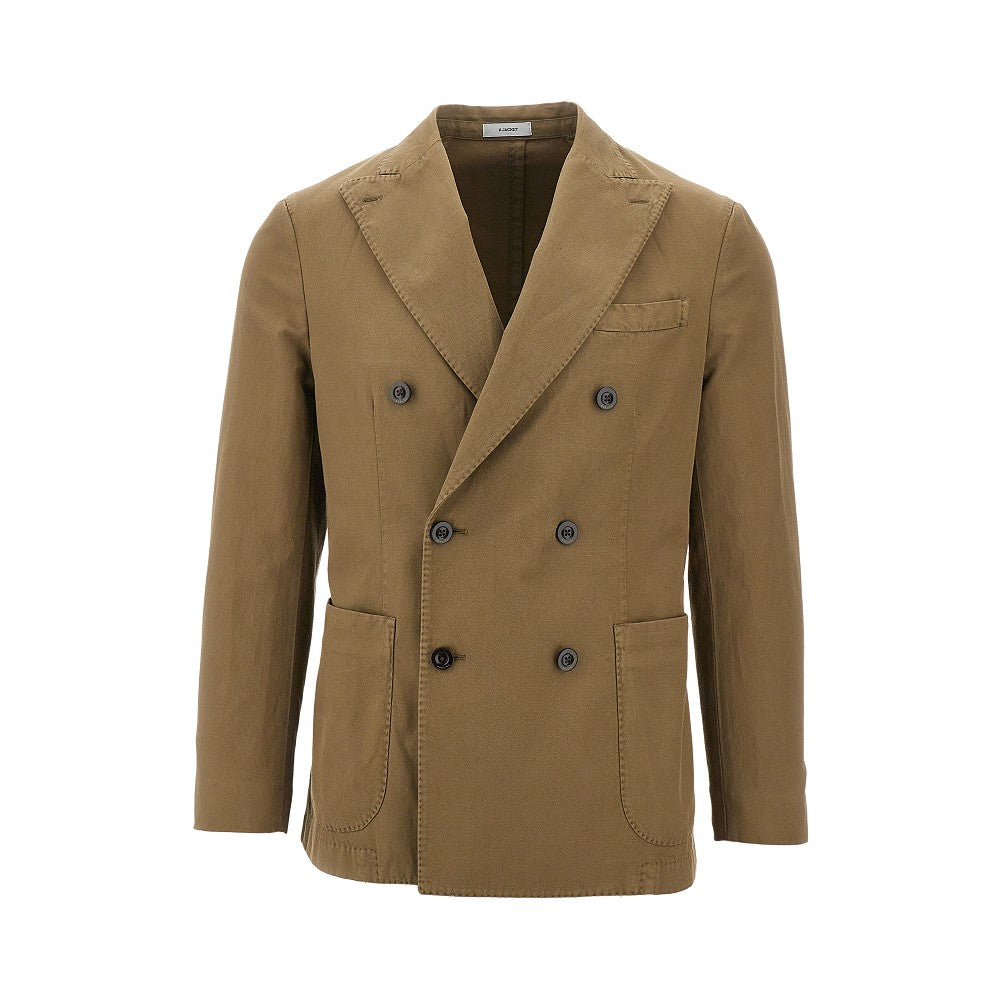 Twill double-breasted tailored jacket