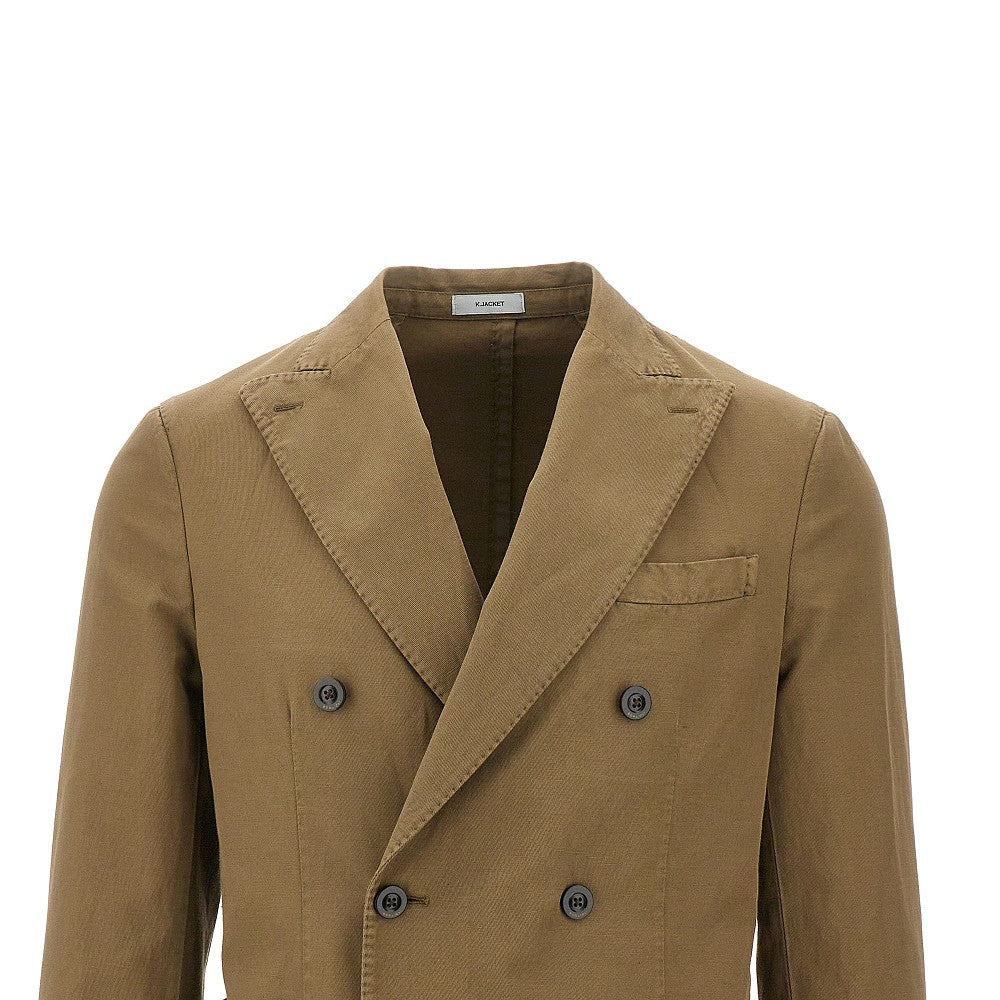 Twill double-breasted tailored jacket