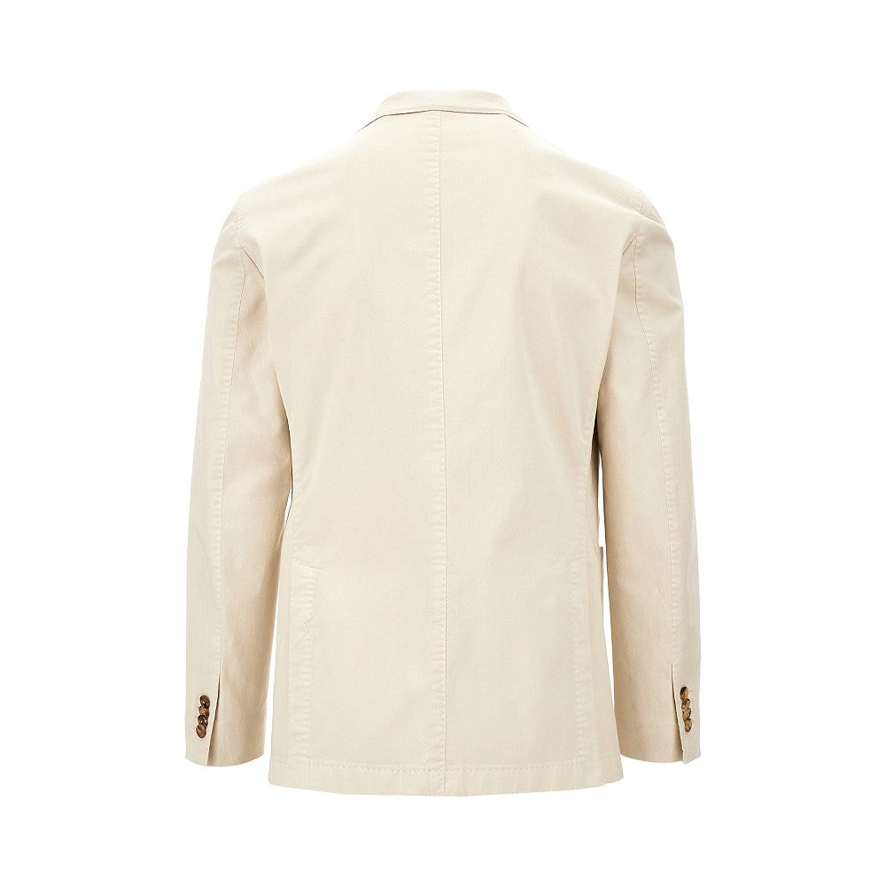 Cotton-blend double-breasted tailored jacket