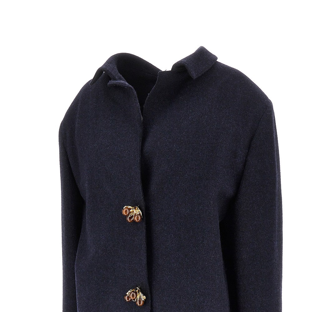 Giacca oversize in lana con bottoni gioiello
