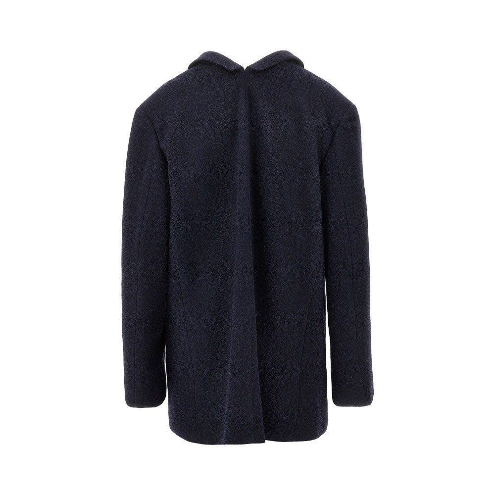 Giacca oversize in lana con bottoni gioiello