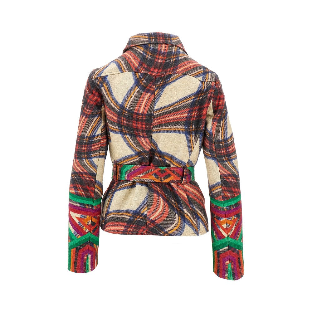 Flannel jacket with belt