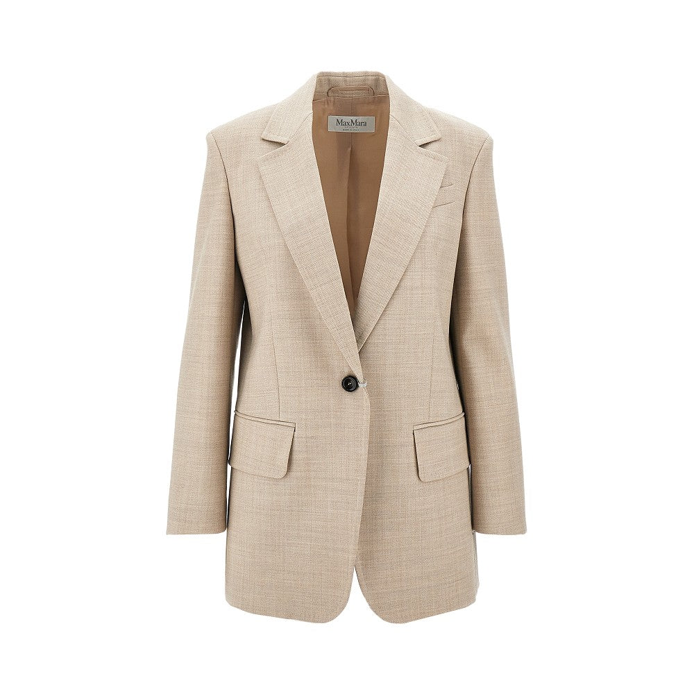 Mélange wool single-breasted jacket