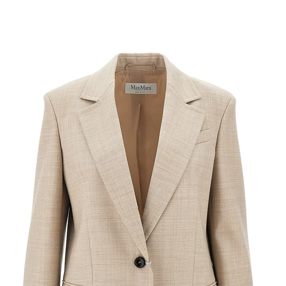 Mélange wool single-breasted jacket