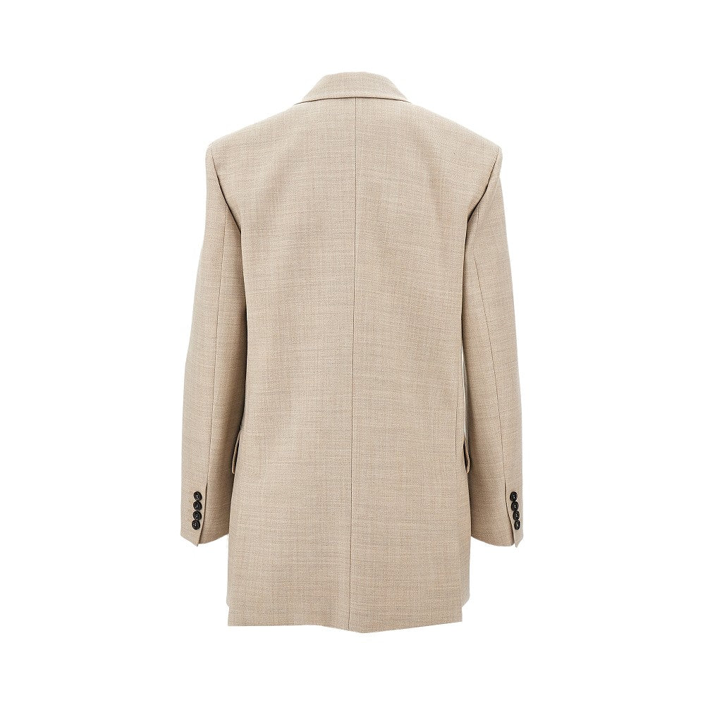 Mélange wool single-breasted jacket