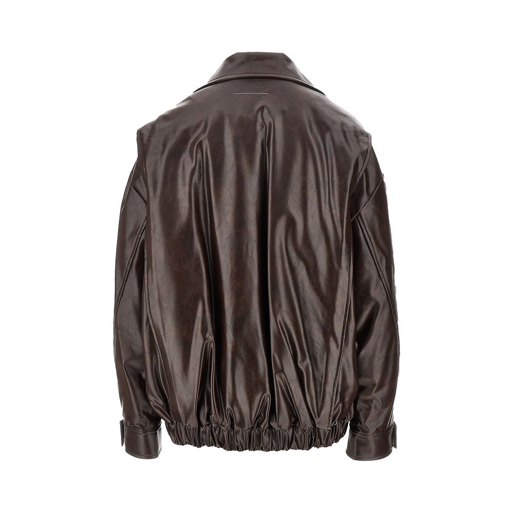 Giacca oversize in pelle sintetica