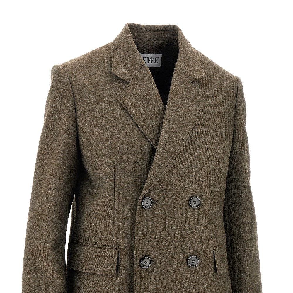 Mélange wool double-breasted jacket