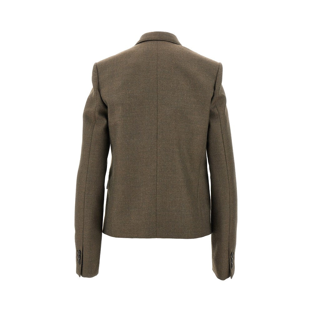Mélange wool double-breasted jacket