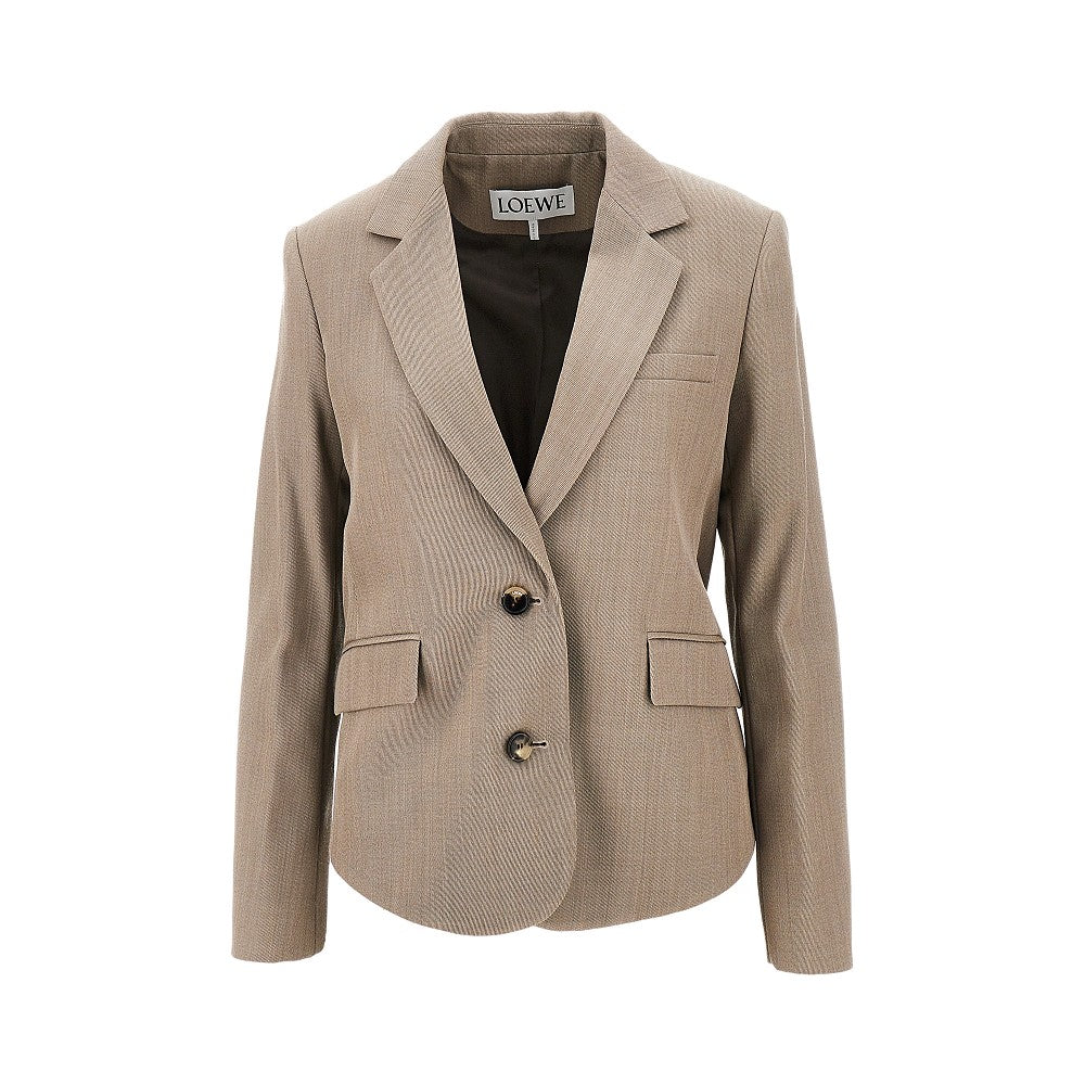 Giacca in lana con retro arricciato