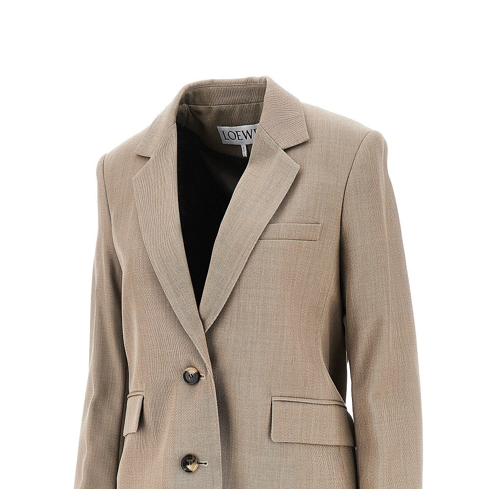 Giacca in lana con retro arricciato