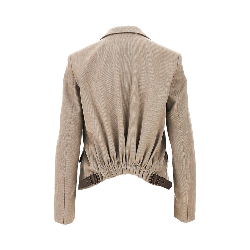 Giacca in lana con retro arricciato