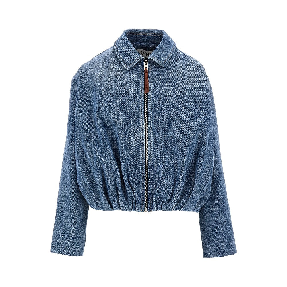 Draped denim jacket
