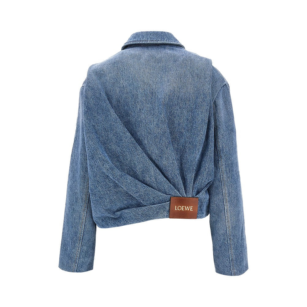 Draped denim jacket