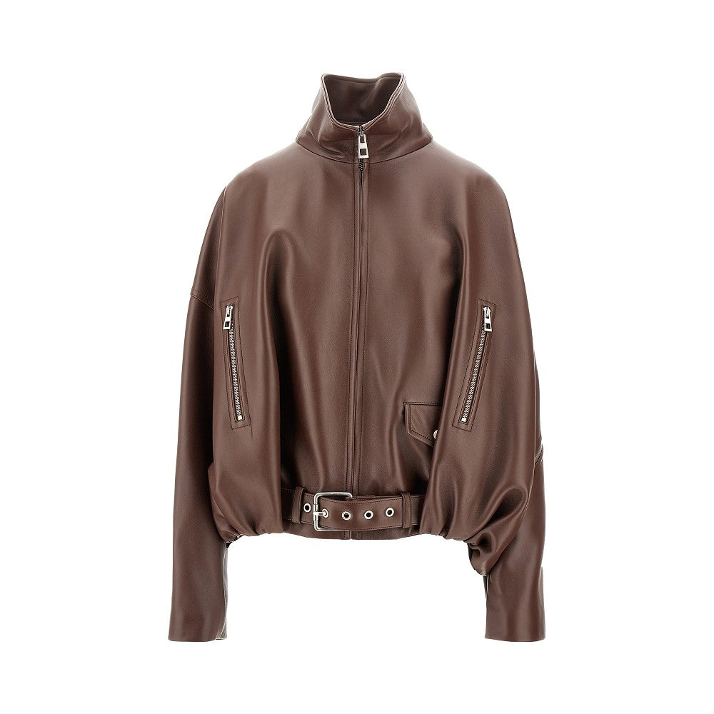 Oversized Balloon Fit leather jacket