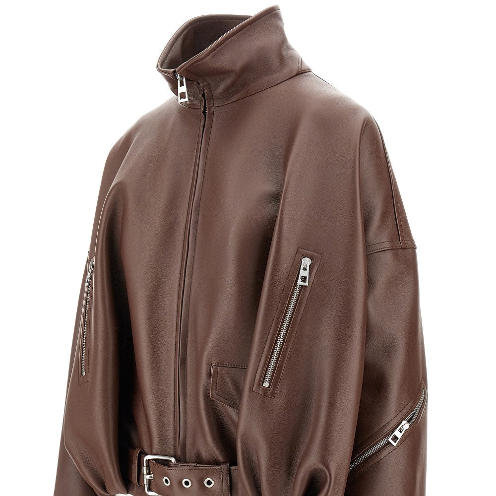Oversized Balloon Fit leather jacket