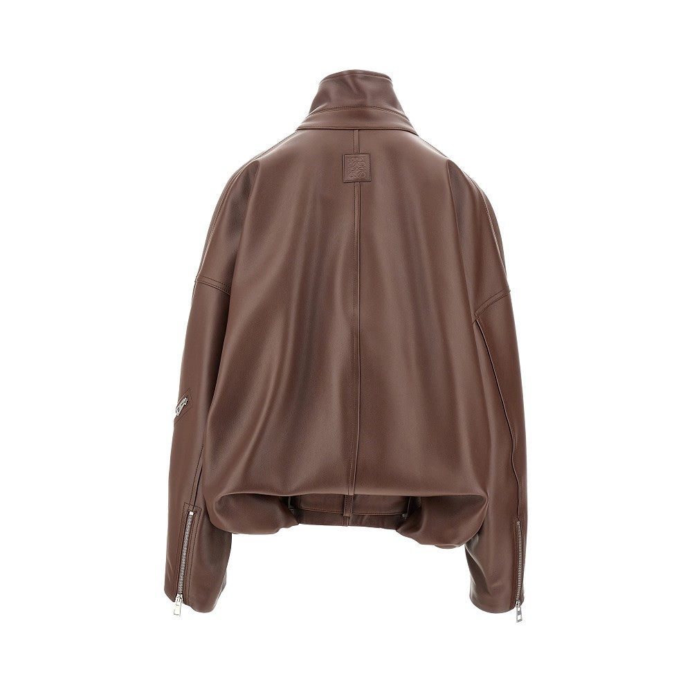 Oversized Balloon Fit leather jacket
