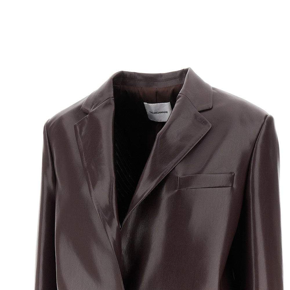 Blazer oversize in pelle vegana 'Guia'