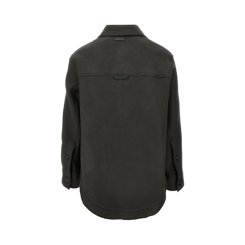 Overshirt in gabardine di lana cotta