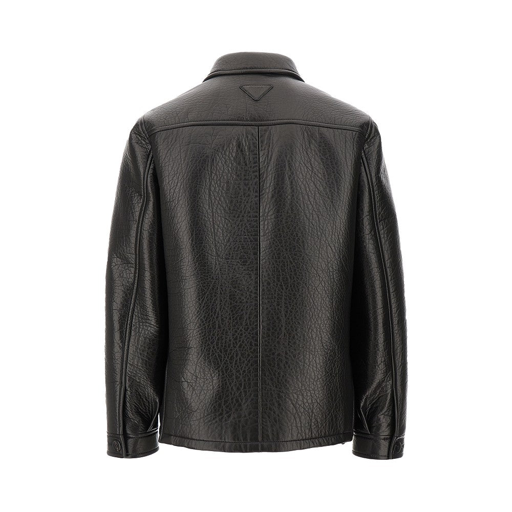 Bonder nappa leather peacoat