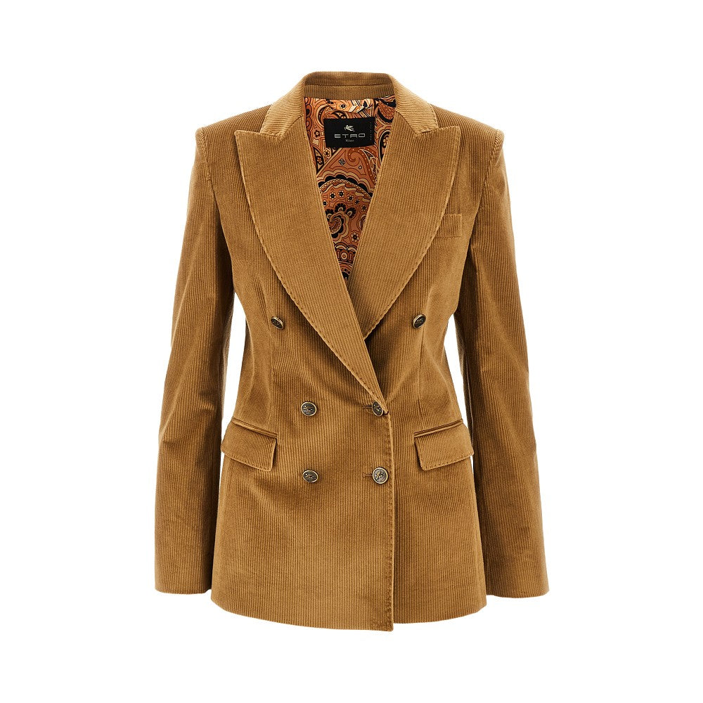 Corduroy double-breasted jacket