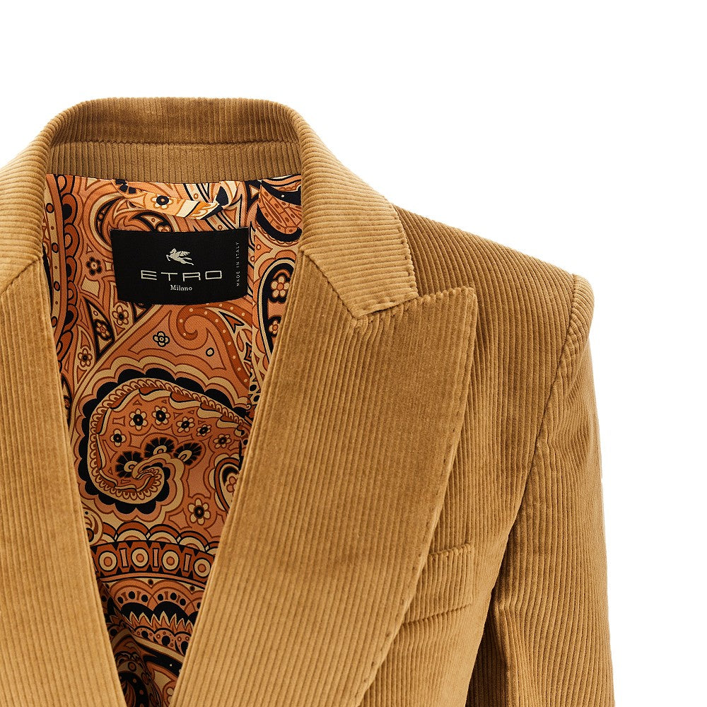 Giacca doppiopetto in velluto a costine