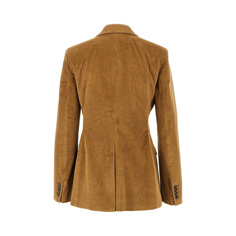 Giacca doppiopetto in velluto a costine