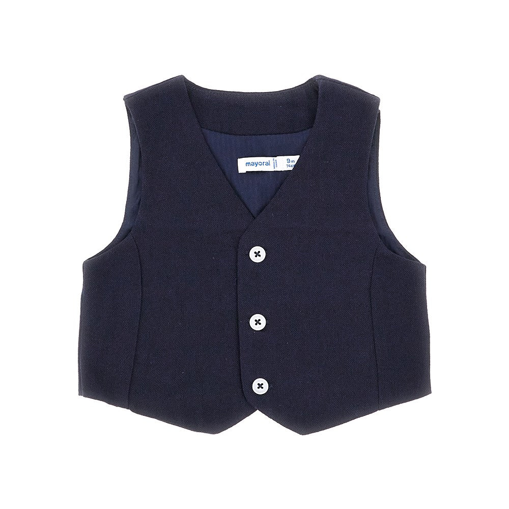 Gilet in misto lino e cotone