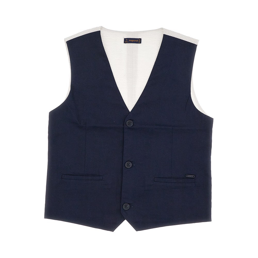 Cotton and linen vest