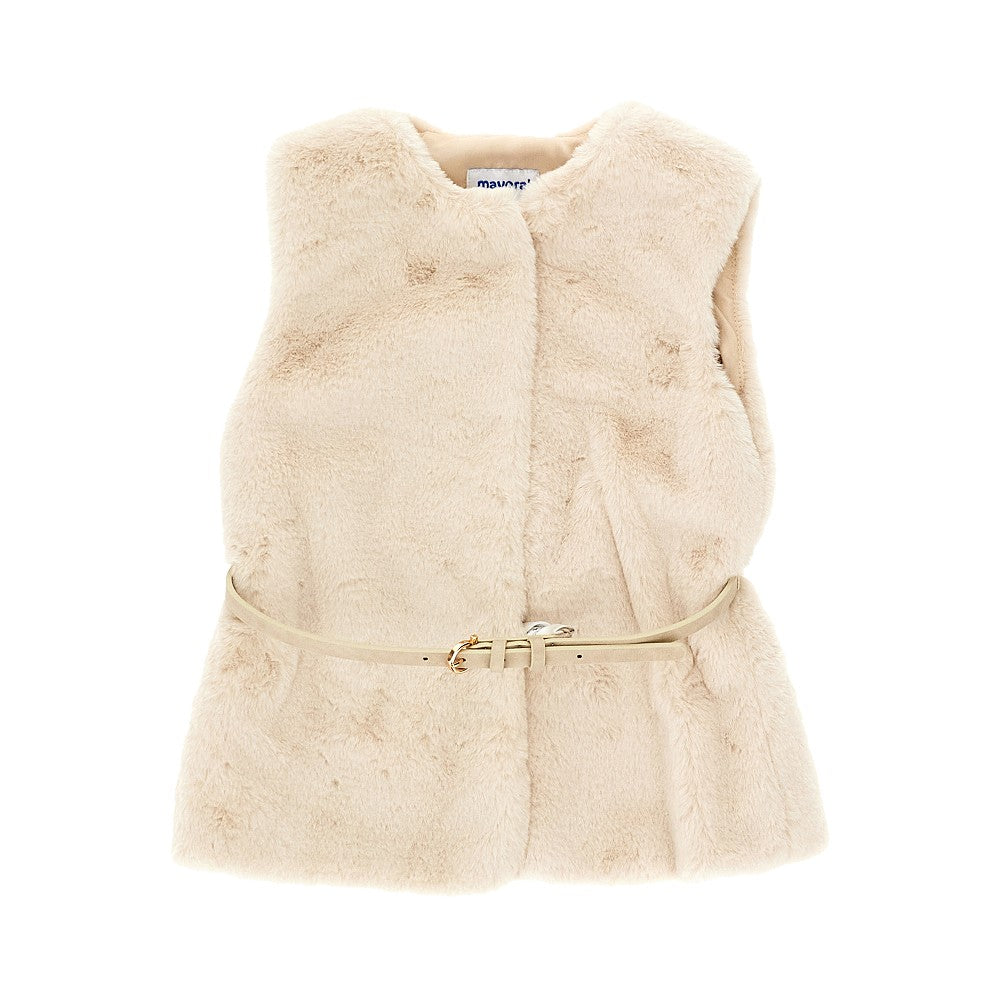 Gilet in pelliccia sintetica con cintura