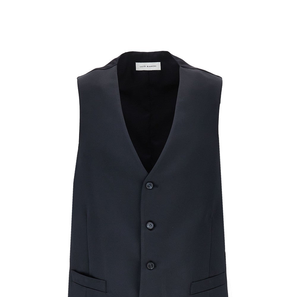 Gilet sartoriale monopetto in satin