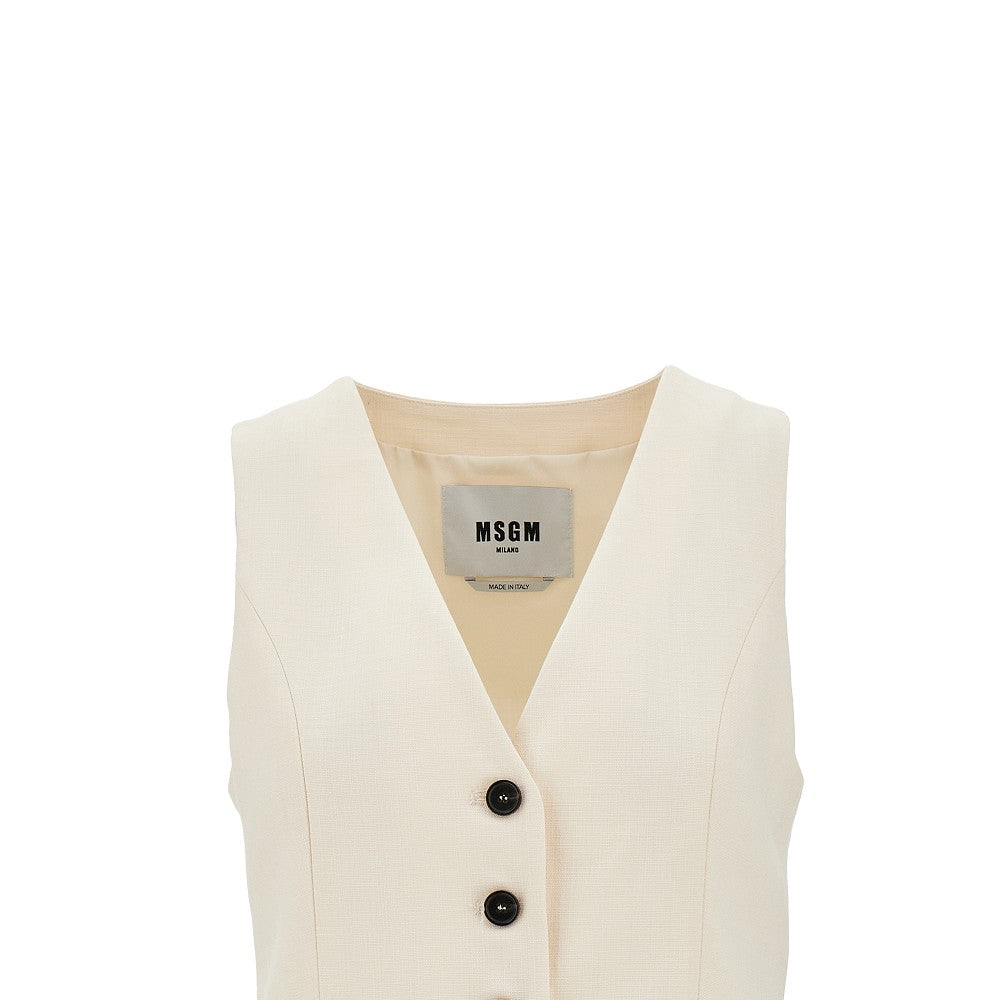 Viscose-blend single-breasted vest