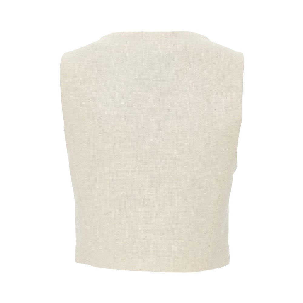 Viscose-blend single-breasted vest
