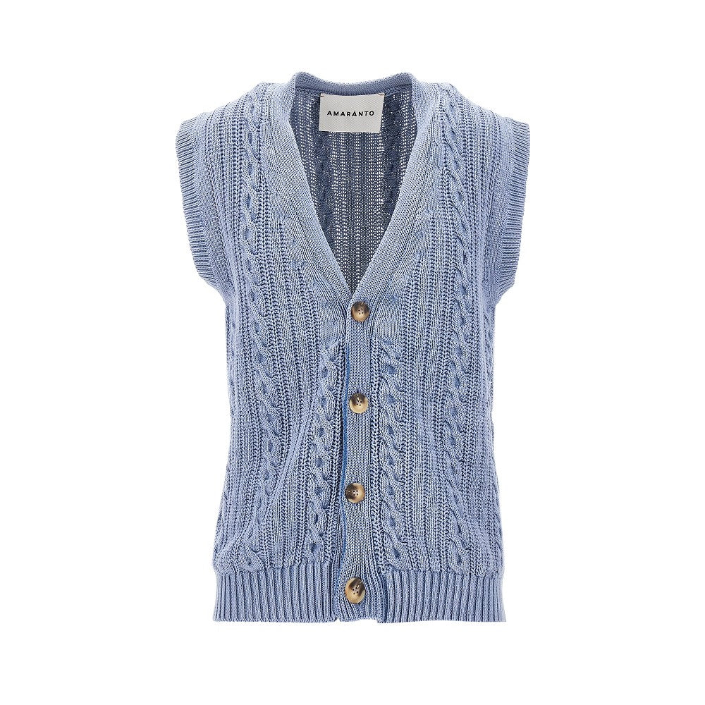 Gilet in maglia a trecce