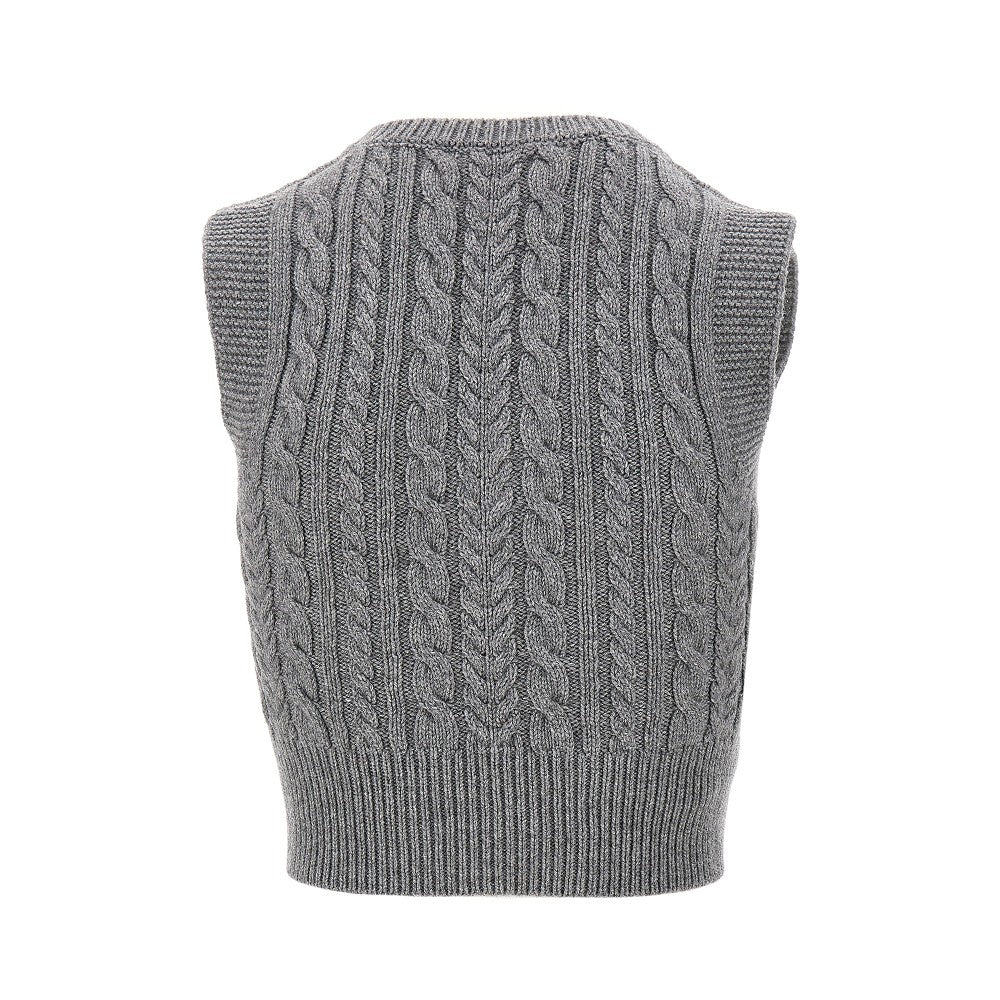 Gilet in maglia con strass