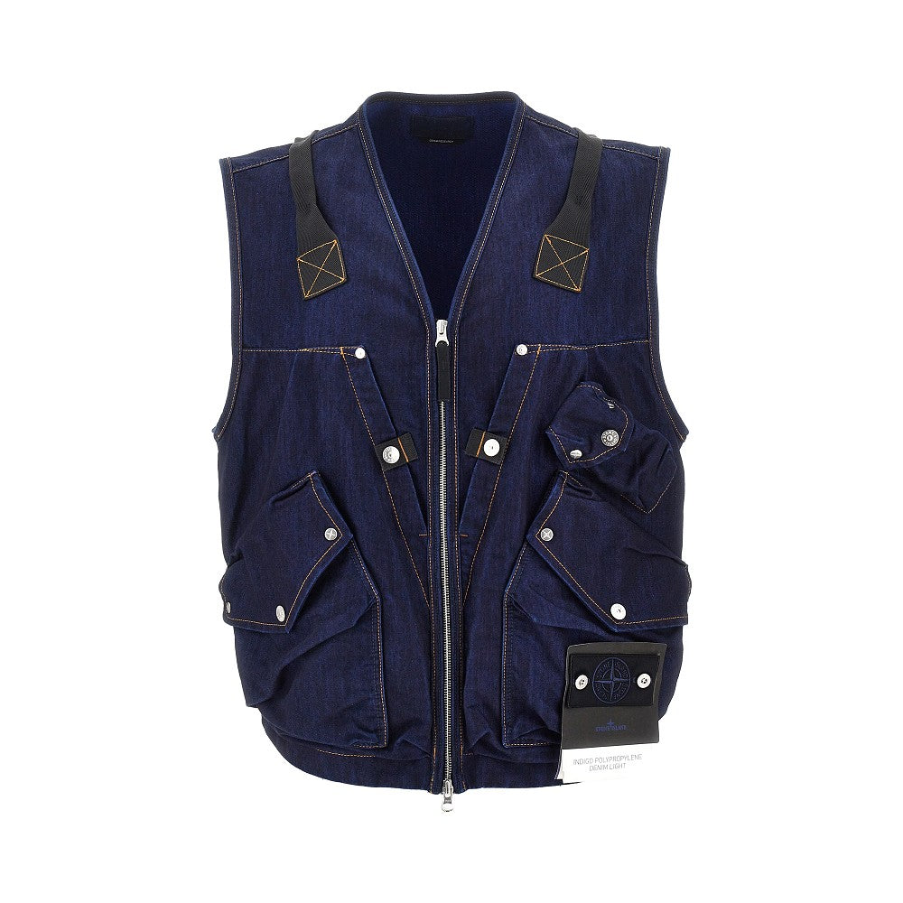 Gilet in Indigo Polypropylene Denim Light