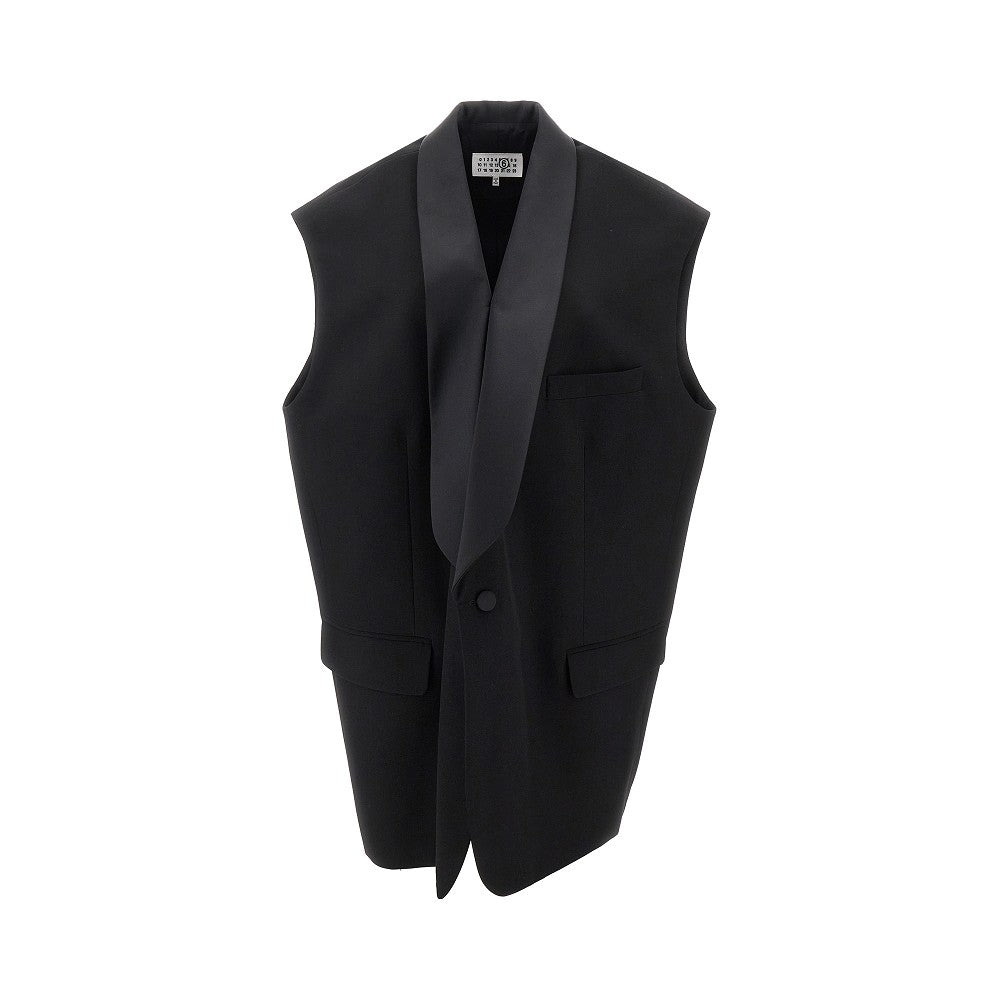 Oversized single-breasted vest