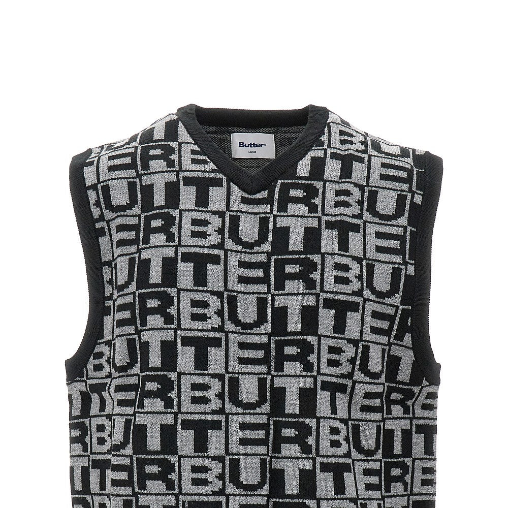 Jacquard knitted vest