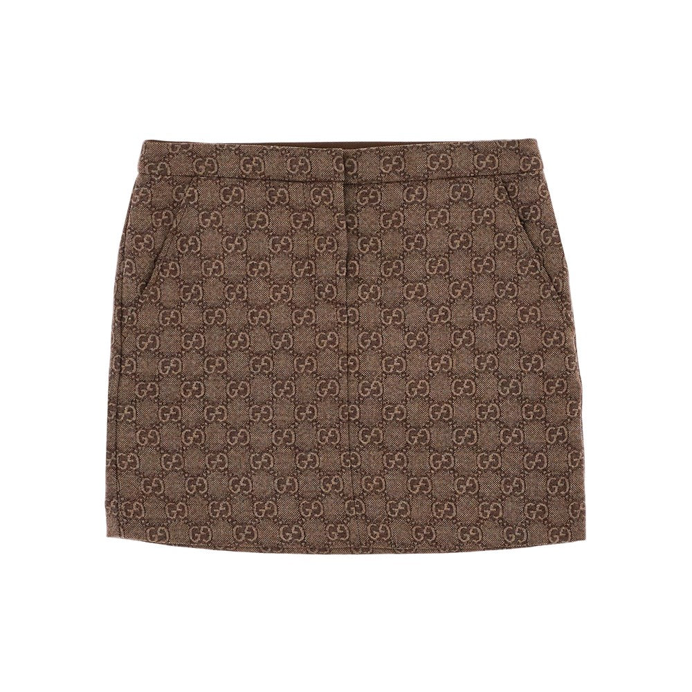 Minigonna in lana jacquard GG