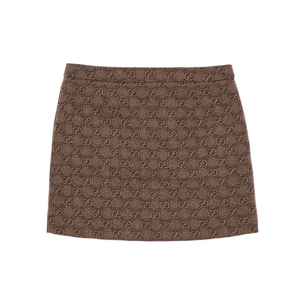 Minigonna in lana jacquard GG