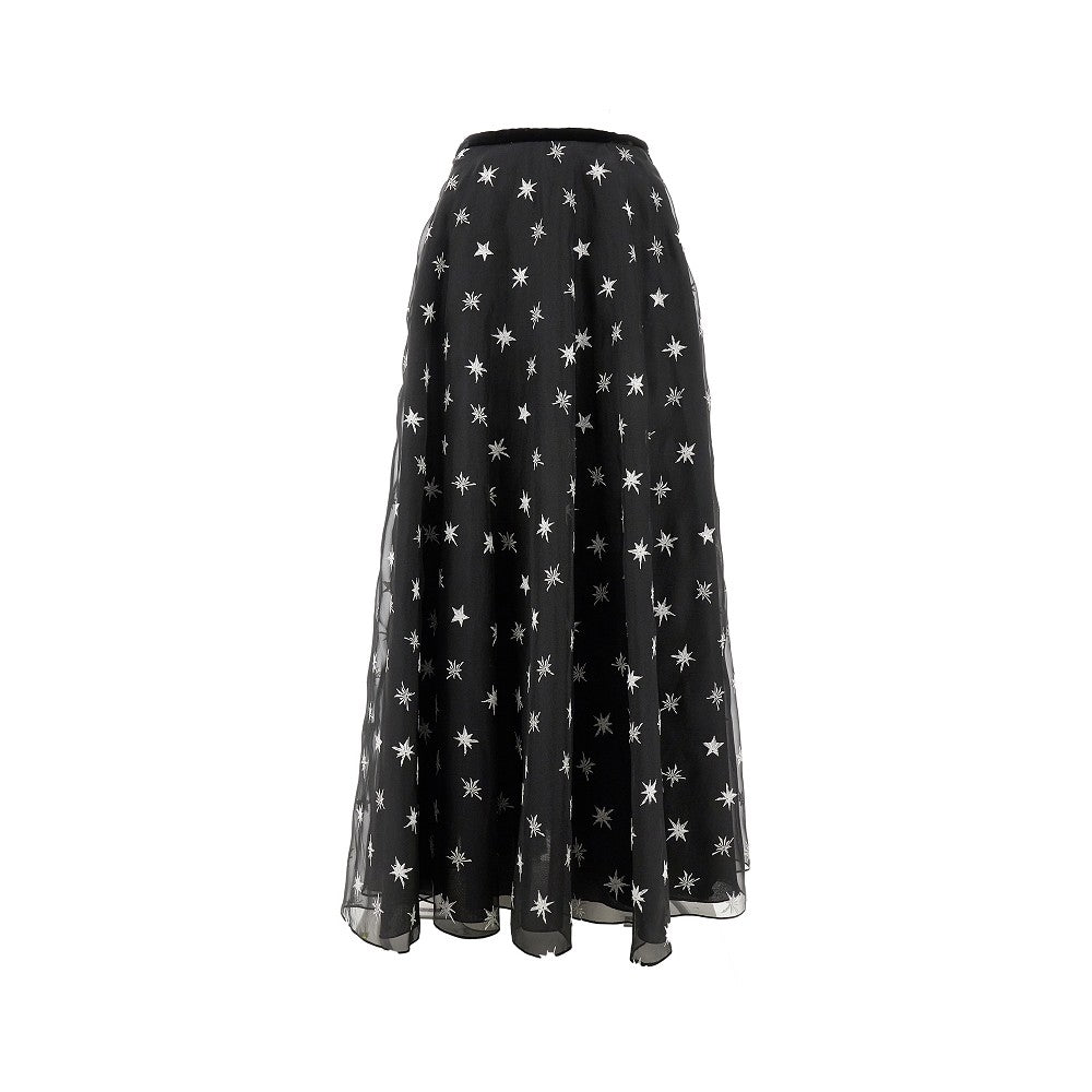 Gonna lunga in organza ricamata