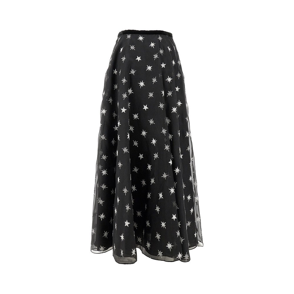 Gonna lunga in organza ricamata