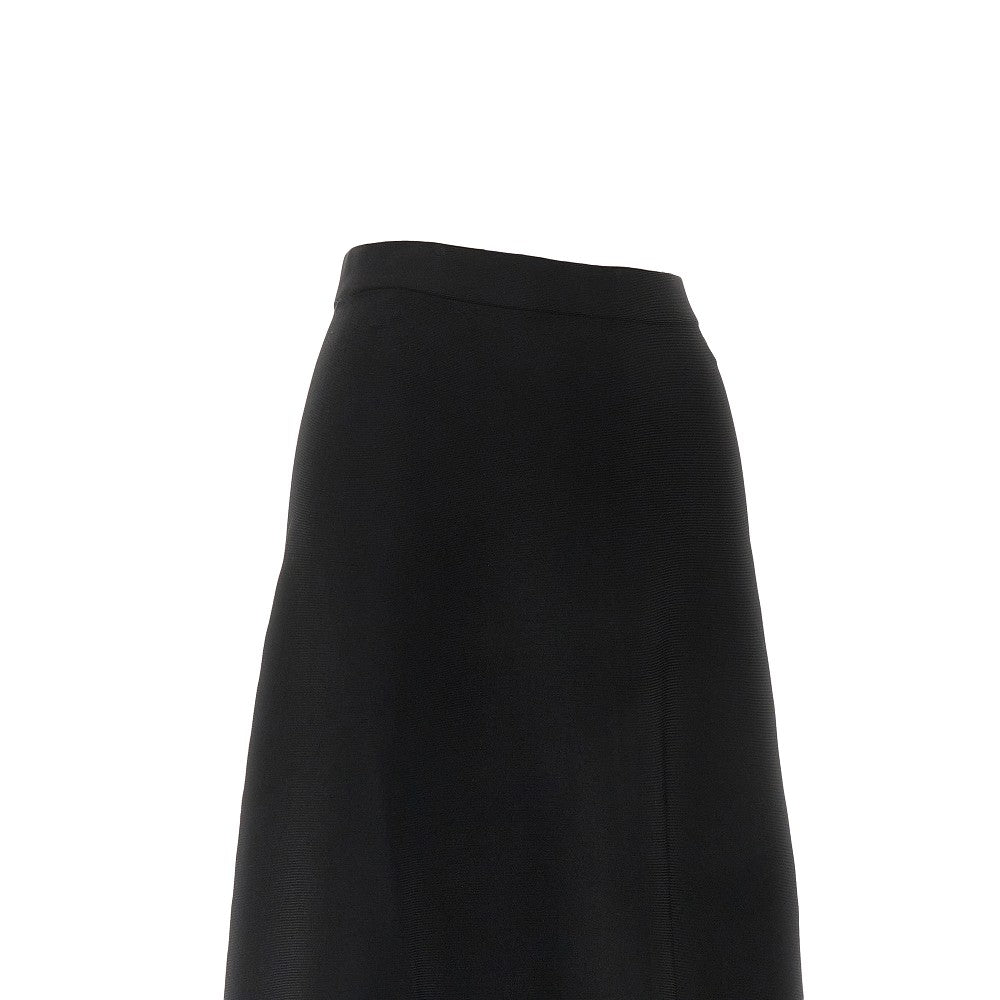 Viscose-blend flared midi skirt
