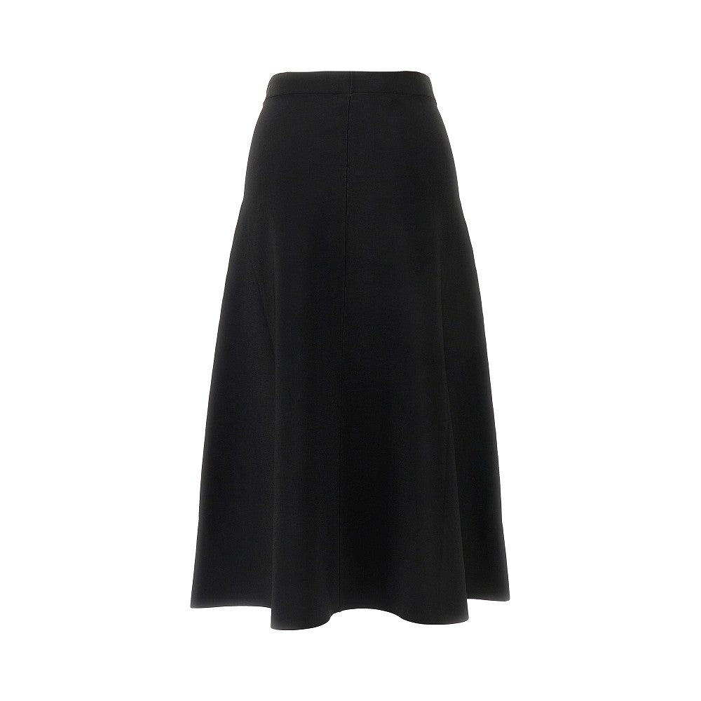 Viscose-blend flared midi skirt