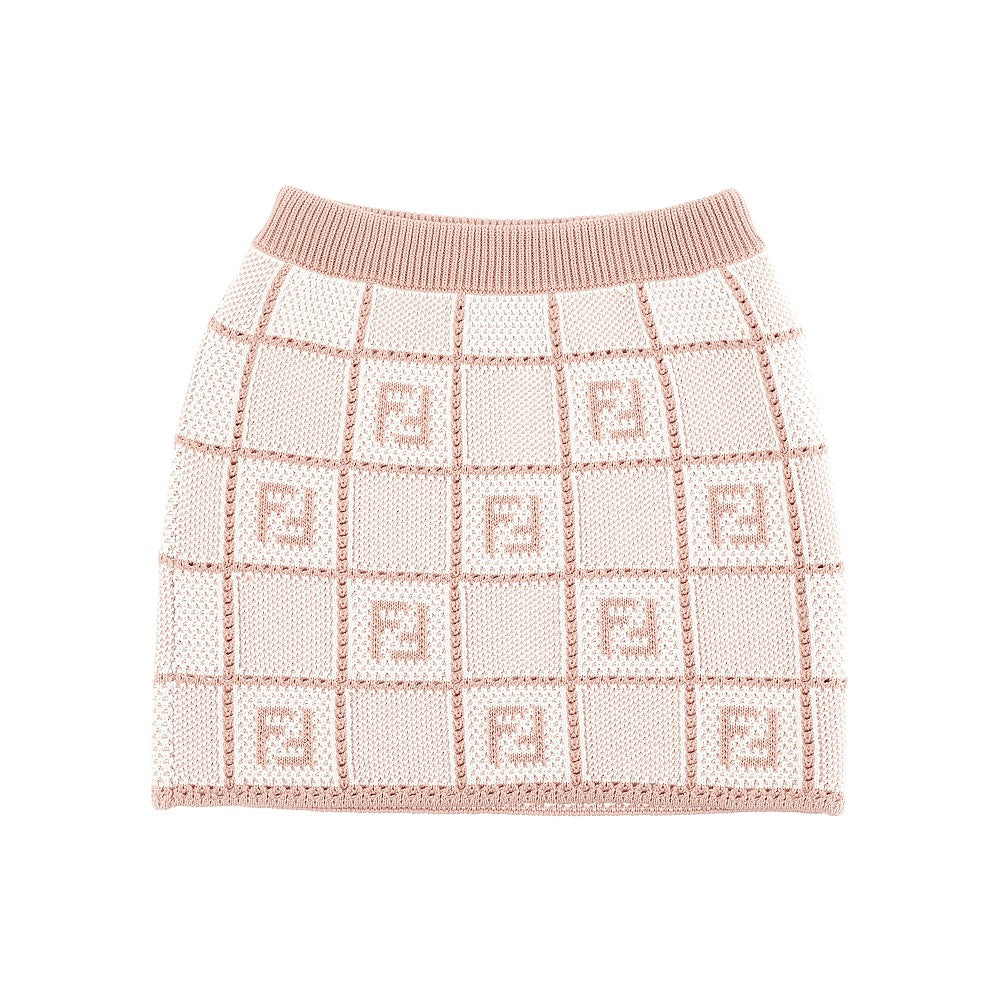 Mini gonna in maglia con lavorazione crochet