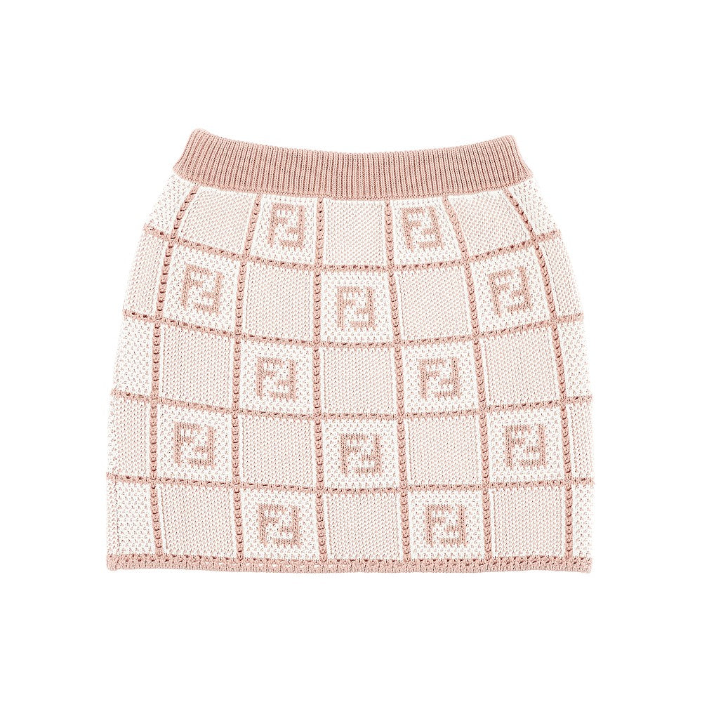 Mini gonna in maglia con lavorazione crochet
