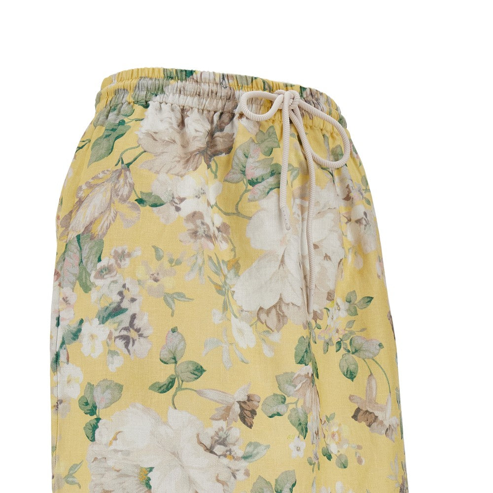 'Acacia' linen midi skirt