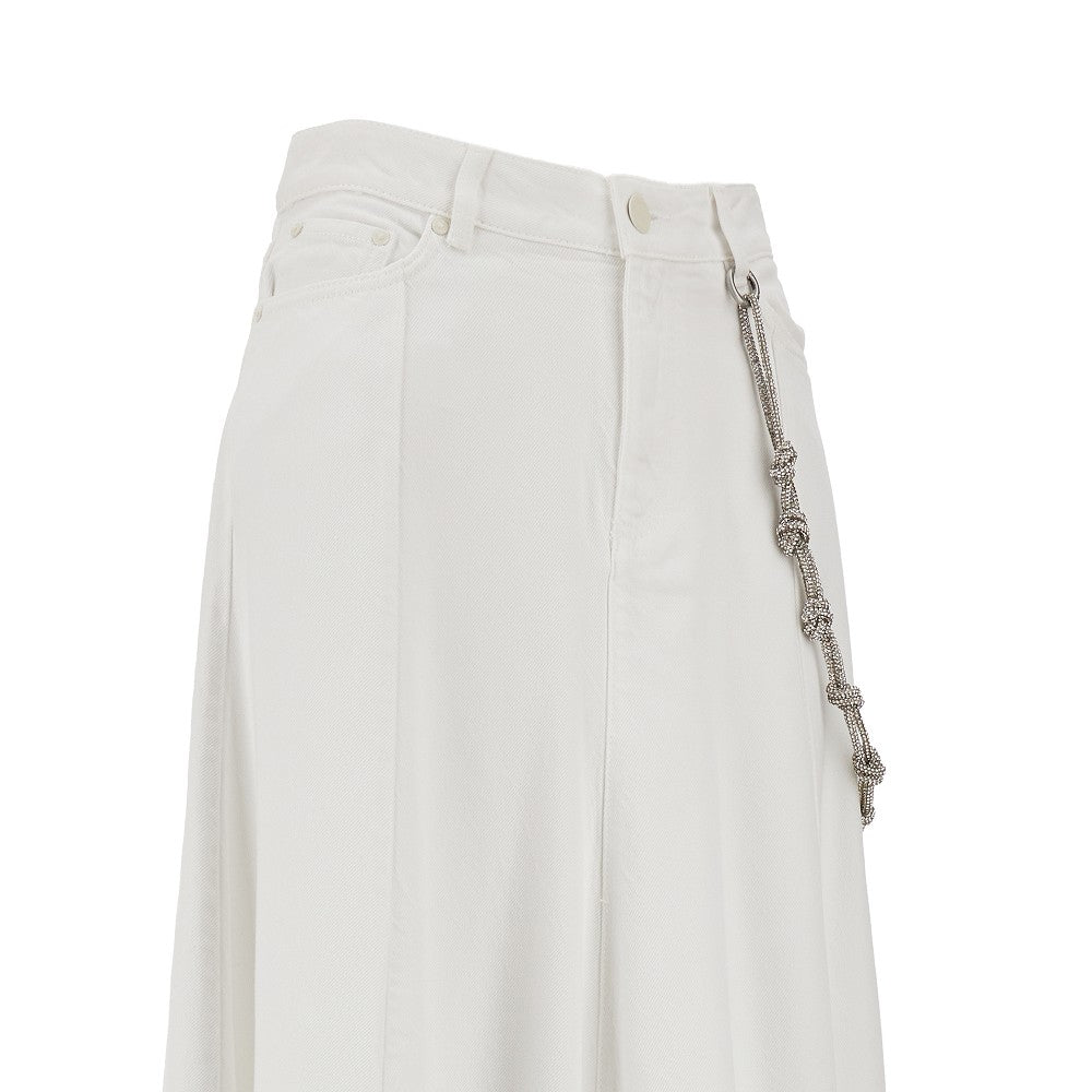 Maxi gonna in bull denim con catena