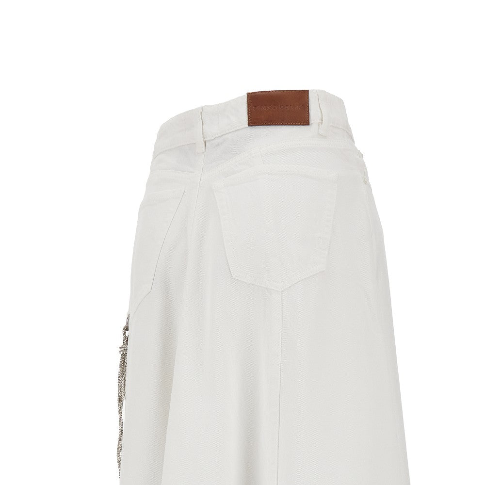 Maxi gonna in bull denim con catena