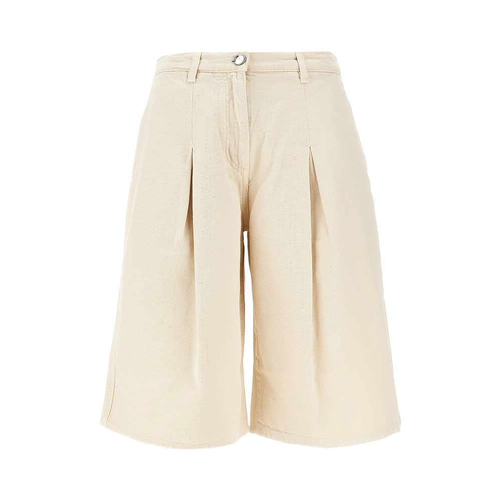 Canvas shorts with darts